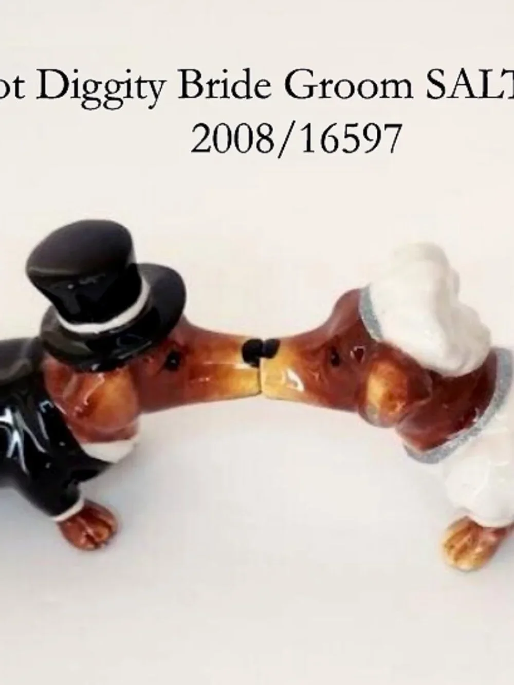 Westland Hot Diggity Dachshund Bride & Groom Salt/Pepper Shakers